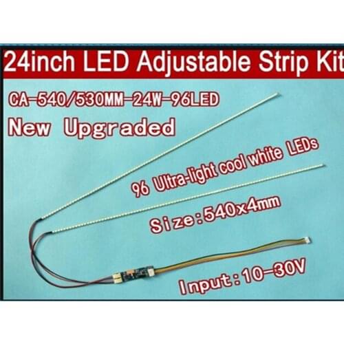 Free shipping 5pcs 24'' 540mm Adjustable brightness led backlight strip kit,Update 24inch-wide LCD CCFL panel to LED backlight