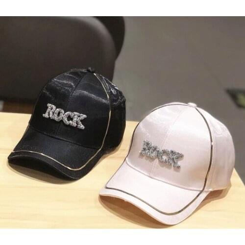 Womens Elegant summer cap New lady rhinestone letter baseball cap Female adjustable cotton snapback Sport hat gorros