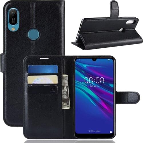 For Huawei Y6 2019 MRD-LX1F Fashion Litchi Texture Leather Case For Huawei Y6 Pro 2019 Y6 Prime 2019 With Card Holder And Stand