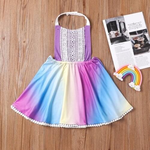 Kids Dresses for Girls Baby Girl Clothes Tie Dye Backless Strap Girls Dresses Boho Beach Cool Toddler Girl Summer Clothes 0-6Y