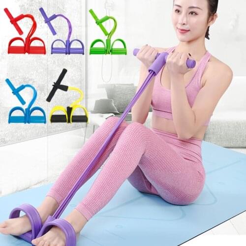 4 Tubes Resistance Bands Elastic Pull Ropes Exerciser Rower Belly Home Gym Sport Training For Fitness Equipment