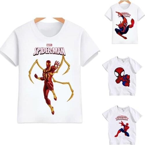 Ironman Spiderman Kids T-Shirt Marvel Summer Children Clothes Tops The Avengers Boys Girls Tshirt Baby Costumes Toddlers Tees