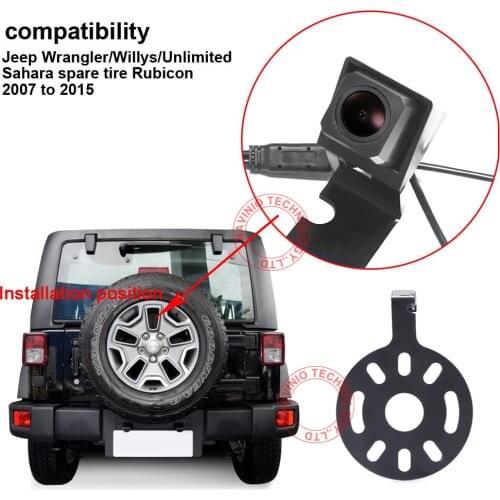 HD night vision Car Brake parking backup rear view Camera forJeep Wrangler willys unlimited sahara spare tire Rubicon 2007 2015