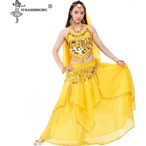 2/3/5Set Sexy Belly Dancing Set Veil Head chain Sequins Indian Dance Performance Costume Bellydance Dress Eastern Dance Carnaval