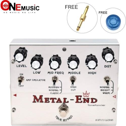 Biyang Tonefancier Metal End King Distortion Electric Guitar Effect Pedal True Bypass Design with Gold Pedal Connector