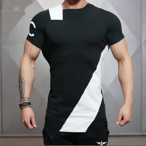 2018 New Men Cotton Gyms Men T shirt Fitness Bodybuilding Shirts Male Brand Tees Short Sleeve Gyms T-shirt Men Costume