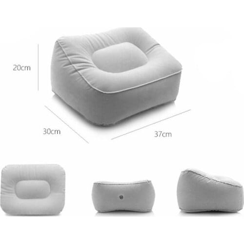 Inflatable Foot Rest Pillow Cushion PVC Flocking 2 Color Portable Durable Plane Travel