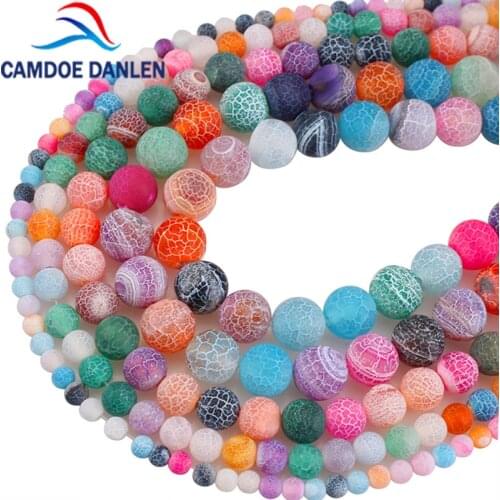 Natural Gem Stone Mixed Color Weathered Frost Agates Onyx Round Beads 4 6 8 10 12mm Fit Diy Charm For Jewelry Making