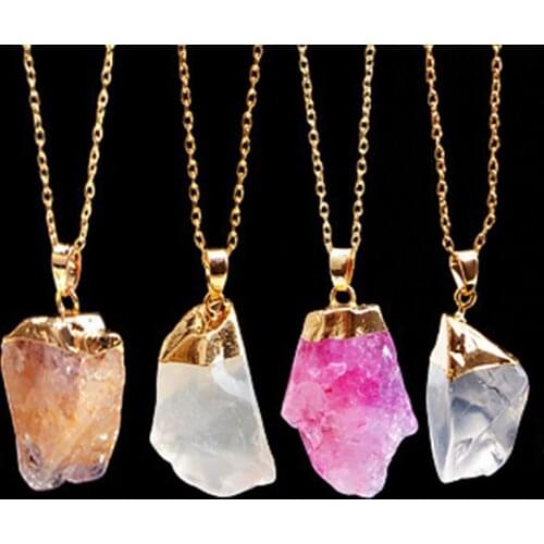 Irregular Natural Stone Pendant Necklace for the women Color Cool Pendants Mexican Stone Charms for Jewelry Making Necklace