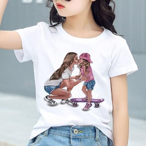 New 2021 Summer Super Mom Baby Girl Tshirt Boys T Shirts Mother and Baby Love Life Lovely Printing Kawaii Kids TShirt Cozy