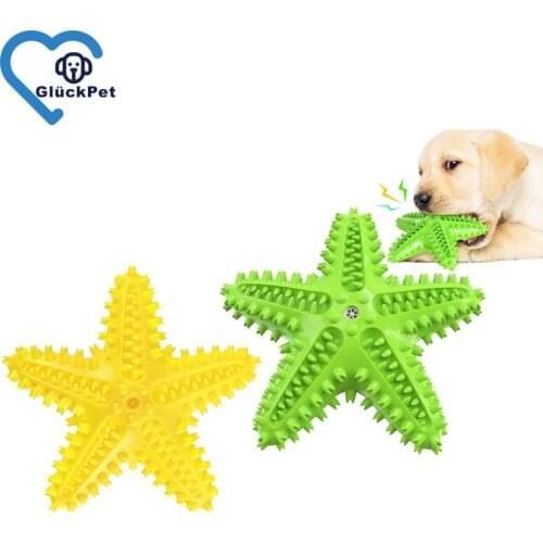 Dog Squeaky Toys Almost Indestructible Tough Durable Toy Dog ​​Toothbrush, New Starfish Design Chewer for Aggressive Dog