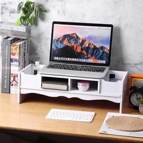 48X20X15cm Computer Monitor Riser Stand Desktop Holder Laptop Display Screen Shelf Drawer Storage Rack Organizer Accessories