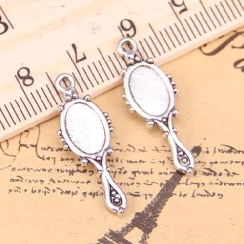 145pcs Charms For Jewelry Making devil mirror 27x10mm Antique Silver Plated Pendants DIY Tibetan Silver Bracelet Necklace