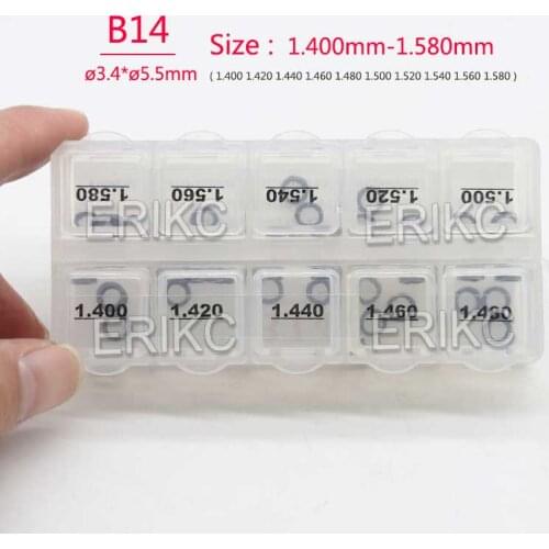 Injector Shims Gaskets B14 Shims Gaskets Size 1.20mm-1.38mm Nozzle Adjusting Washer Kit Common Rail Injector Repair Shims Kit