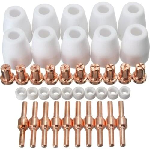 100Pcs/Lot PT-31 LG-40 Air Plasma Cutter Extend Consumables Fit Cut-40 40D 50 50D Tool Kit Air Plasma Cutting Machine Nozzle