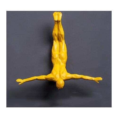 Nordic Bungee Jumping Man Resin Wall Hanging Decoration Living Room Background Creative Gift Colorful Young Boy Figurines Figure