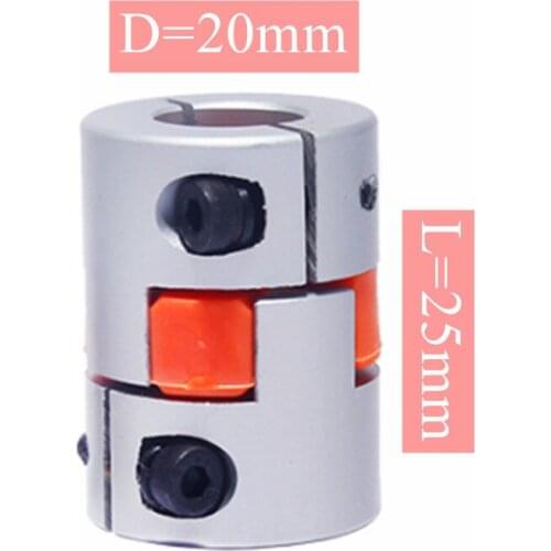 Three- jaw D20L25 coupler D20 L25 aluminum plum flexible shaft BW coupling motor connector solid rubber pad 4/6/6.35/8/10 /mm