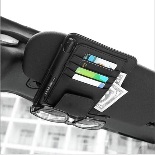 Sun Visor Multifunction PU Leather Car Card Package Organizer Auto Accessories For Kia Proceed Sportage Venga Seltos Rio Cerato