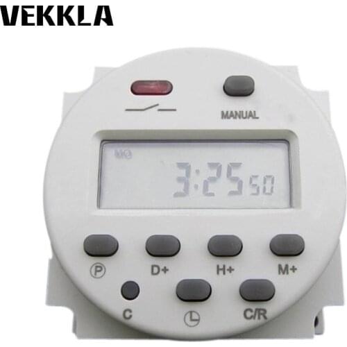 New 2019 Power time Switch AC 220V 230V 240V 16A CN101A LCD Digital Power Timer Programmable Control Time Switch CN101A White