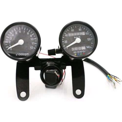 Universal Motorcycle Speedometer Odometer Gauge 0~140km/h 12000 RPM LED Backlight Tachometer