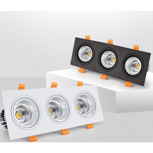 3 heads Recessed Super Bright Dimmable LED Ceiling light down light 21W27W36W AC110V/220V LED Spot light decoration Ceiling lamp