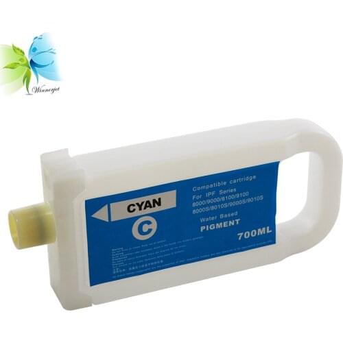 Winnerjet 8 Colors 700ml IPF 306 Empty Ink Cartridge with One Time Use Chip for Canon IPF 8400s 9400s Printer