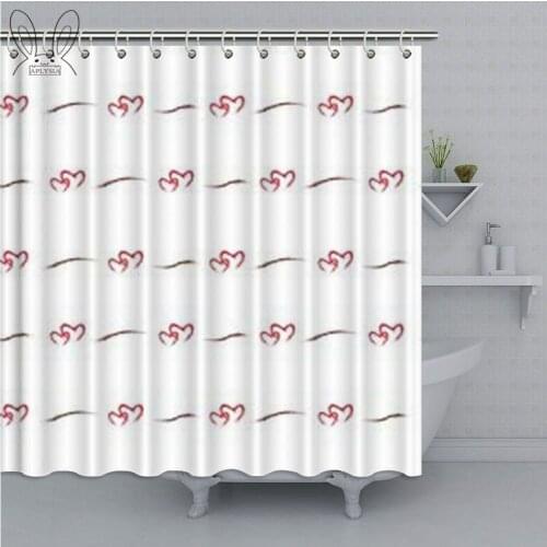 Heart Pattern Bathroom Curtain Cartoon For Kids Decor Waterproof Shower Curtain Polyester Fabric Bathing Cover Shower Sets