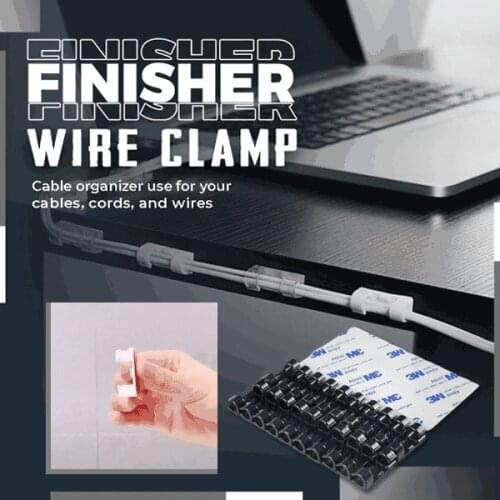 Finisher Wire Clamp Wall-Mounted Sticker Punch-Free Plug Fixer Home Self-Adhesive Socket Fixer Cable Wire Organizer Seamless Pow