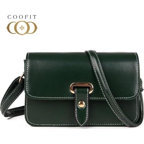 Coofit Women Vintage Flap Cover Bag Female Belt Buckle Thread Shoulder Messenger Bag Pu Leather Small Crossbody Bags Satchel Bag