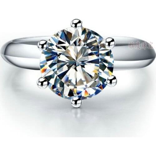 Top Quality Test Positive 3Ct 9mm D Moissantie Engagement Rings Solid 18K 750 White Gold Ring for Women Wedding Ring