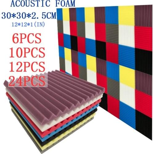 300x300x25mm Acoustic Foam Sound Insulation Panels for KTV Bar Soundproofing Studio Wedges Sound Proofing Multiple Color