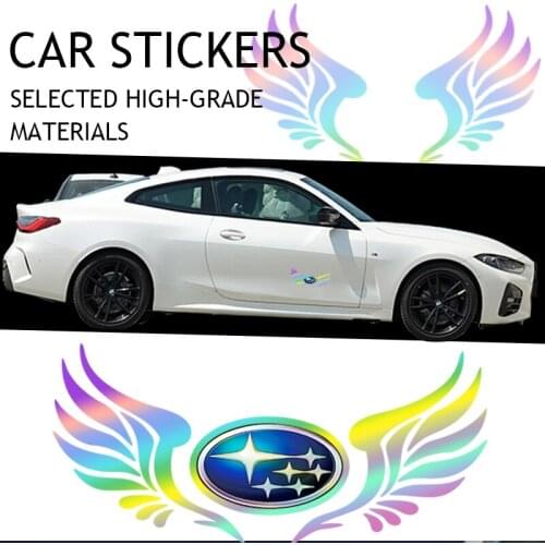 1pcs Car Colored Wings Sticker Rear Glass Occlude Scratches For Subaru Impreza Forester Outback STI Levorg Tribeca Legacy Mpreza