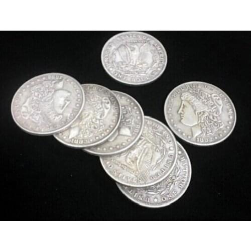 10pcs Copper Morgan Dollar(3.8cm) Magic Tricks Appearing Disappearing Magia Coin Close Up Accessories Gimmick Props