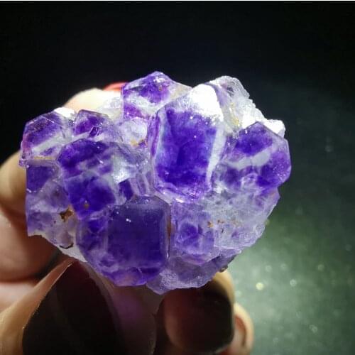 16.2gNatural rare purple fluorite cluster mineral specimen stone and CRYSTAL HEALING CRYSTAL QUARTZ GEM