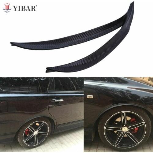 2X Car Truck Carbon Fibe Rubber Wheel Eyebrow Protector Lip Sticker Trim Fender Flare Anti-scratch Wheel Arch Trim Strip