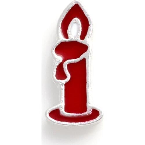 20Pcs/lot Red Candle Floating Charms Hand-made DIY for Glass Lockets
