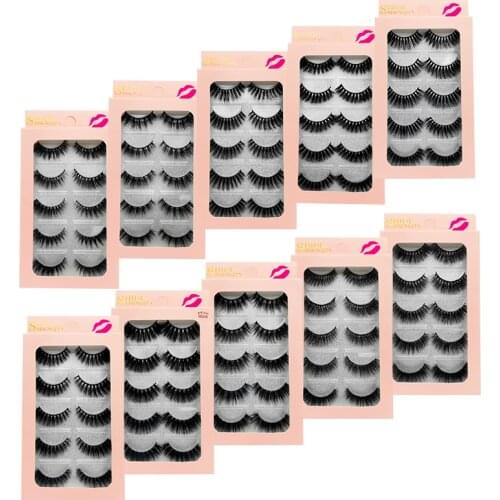 5/3 Pairs Multipack 3D Mink Lashes False Eyelashes Handmade Wispy Fluffy Long Lashes Natural Eye Makeup Tools Fake Eye Lashes