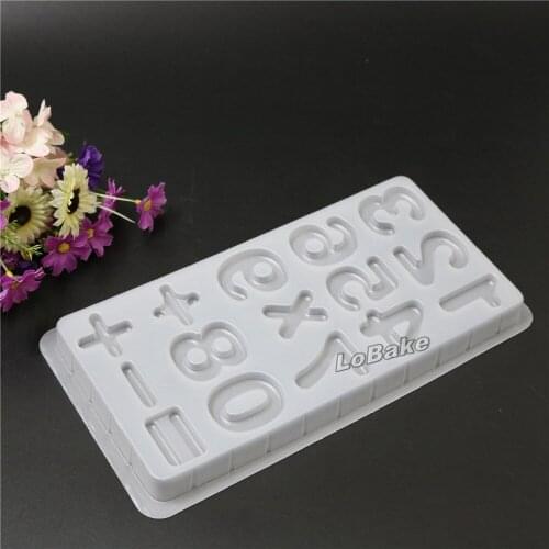 5pcs/lot) Brand new Figure number and mathematical symbol shape Semi-transparent PP Plastic pudding Chocolate Mold accessories
