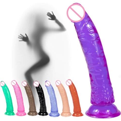 8 Colors Erotic Jelly Dildos Anal Butt Plug Realistic Dick Penis Suction Cup Gode Adult Sex Toys Couple Sexshop Juguete Sexual