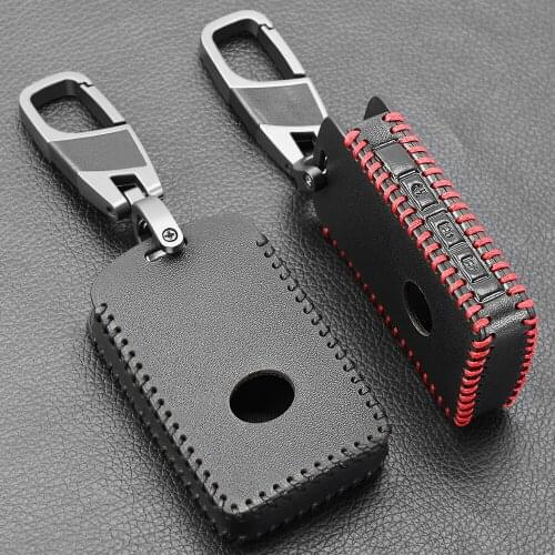Genuine Leather Car Remote Key Case Cover for For Mazda 3 Alexa CX4 CX5 CX8 2019 2020 3Button Smart Remote Car Key