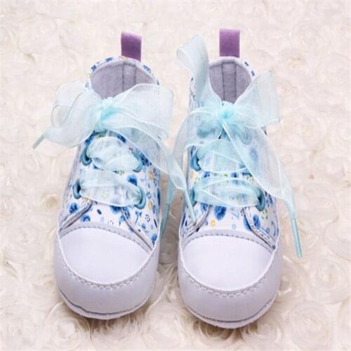 Newborn Baby Kid Floral Soft Sole Shoes Infant Girls Flower Ribbon Toddler Crib Shoes Anti-Slip Casual