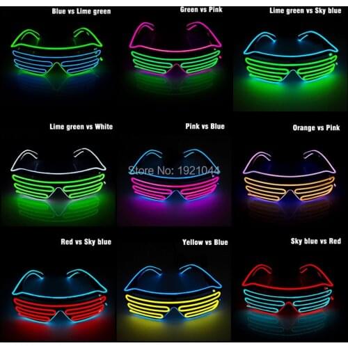 Double Colors Shutter Glasses Party Rave Costume Glasses Decoration LED Glasses Lighting Toy Birthday Gift