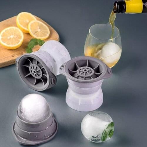 Ice Ball Mold Silicone Sphere Ice Cube Mold Stackable Slow Melting DIY Jelly Making Mould Ice Hockey Puck Mold For Whiskey Drink