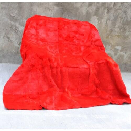 CX-D-08F 130X160CM Bedding Living Room Real Rabbit Fur Blanket Fur Throw