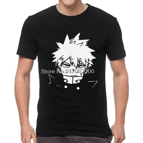 Tvoe My Hero Academia Katsuki Bakugou T-shirt Men Graphic T Shirt Short Sleeve Manga Anime Tshirts Cotton Tee Top Clothes