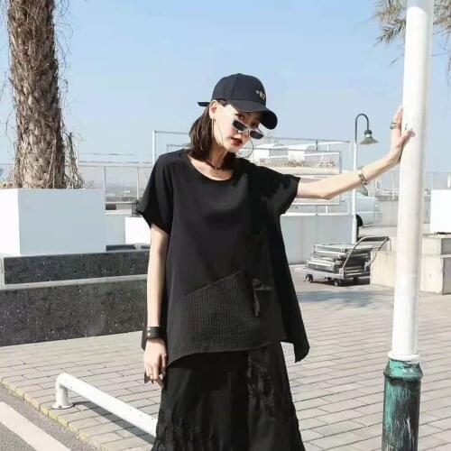 2021 Plus Size T-shirt Women Tops Soft Linen Patchwork Striped Style Casual Summer Vintage Oversized Elegant Tee