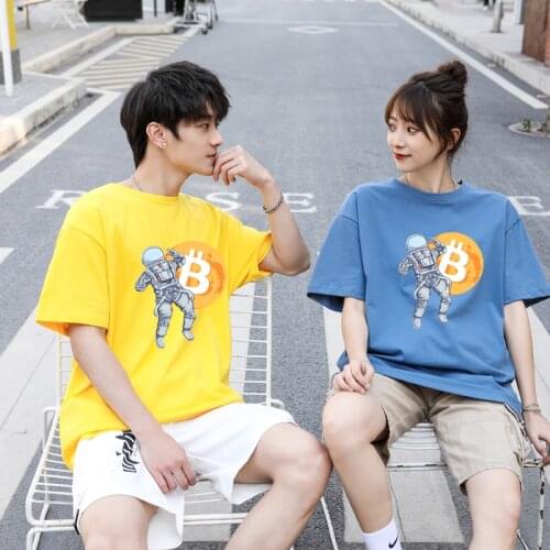 Harajuku T-Shirts Kawaii Cute Shiba Inu Doge Print Summer MenS T Shirt Coin Korean Streetwear Loose Women Chic Casual Tops Lady