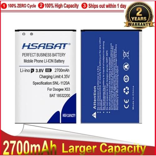 HSABAT 0 Cycle 2700mAh BAT18532200 Battery for Doogee X53 High Quality Mobile Phone Replacement Accumulator