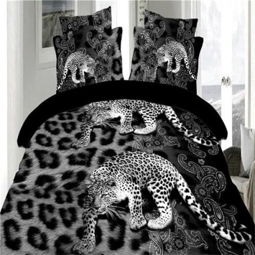 Quality Luxury Bedding Set 3d Print Panther Western Black Sheet, Pillowcase & Duvet Cover Sets Animal Bed Sets 200x230cm King R8