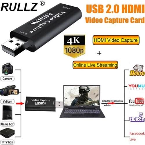 4K USB Audio Video Capture Card for PS4 Game TV Box DVD HDMI DSLR Camera DVR Video Recording Device for MAC Win10 Live Streaming